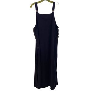 Y2K Melrose Studio Long Black Overalls Dress Sz L NWT